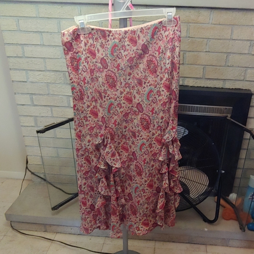 Elastic band floral skirt